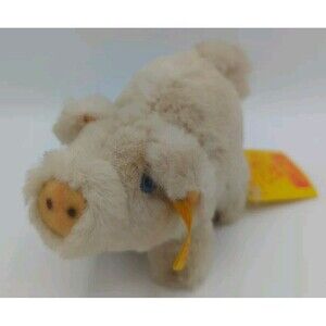 VTG Steiff Mini Suggy Pig Plush w/Ear Button & Tags 1525/08 3.5"